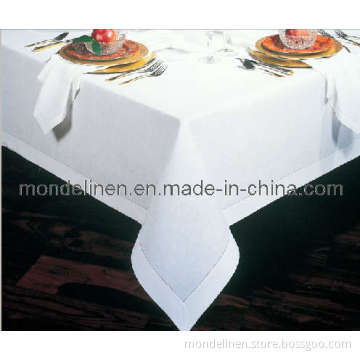 White Linen Table Cloth with Hemstitch (TC-011)